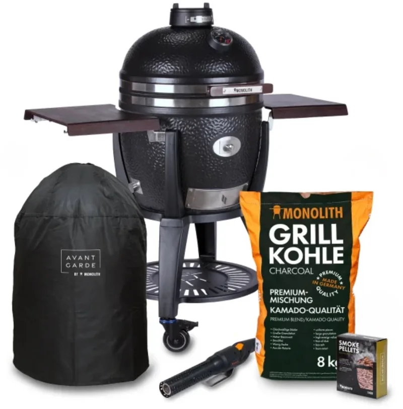 Kamado Grill Starterset - AVANTGARDE.55 (CLASSIC) - Inclusief Smart Grid System by Monolith in Black – product photo