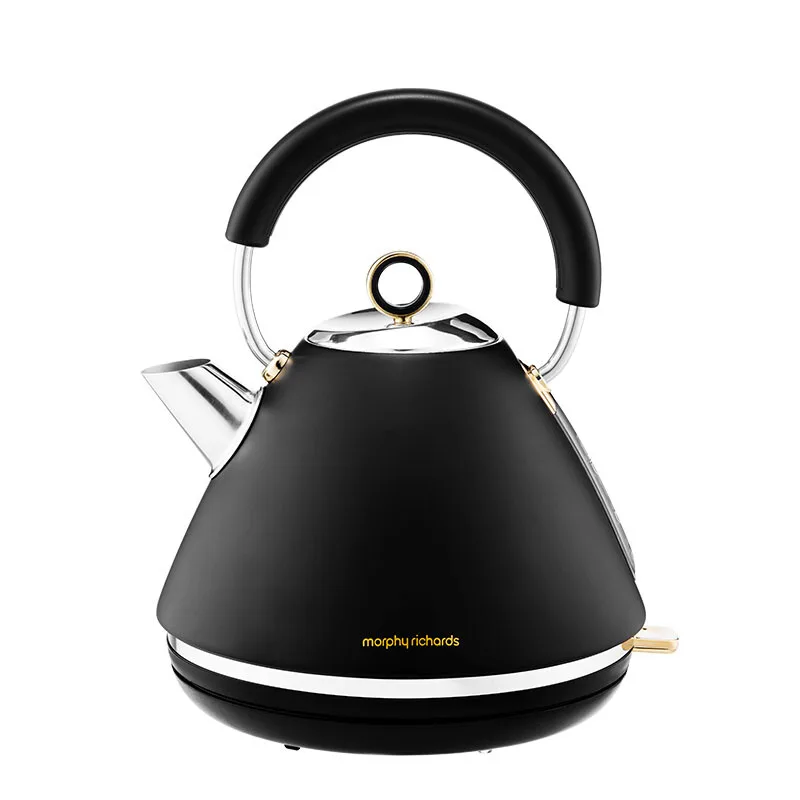 Accents piramide-waterkoker, Soft Gold-collectie, 1,5 liter, 3 kW snelkookfunctie, uitneembaar filter, draadloze 360°-basis, Easy View-watervenster, matzwart by Morphy Richards – product photo