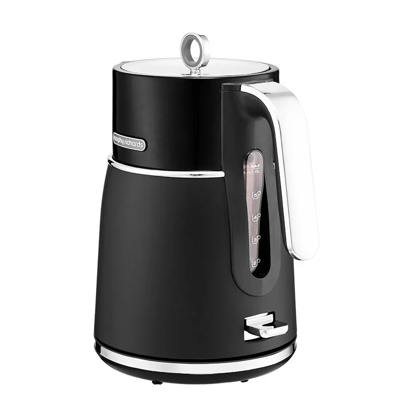 Signature Opulent elektrische waterkoker, 1,5 liter, 3 kW snelkookfunctie, uitneembare filter, draadloze 360°-voet, stalen behuizing, transparant zwart by Morphy Richards – product photo