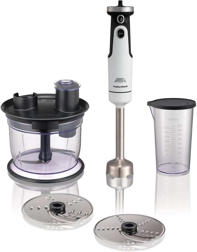 Total Control Multi 402054EE – Staafmixer & Keukenmachine – 650W – 8 Snelheden – 1,25 Liter van Morphy Richards in Wit – productfoto