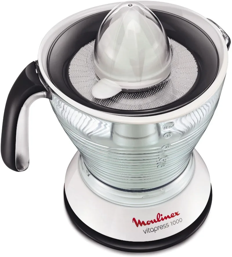 25w wit/grijze elektrische juicer fra Moulinex i Grå – produktbillede