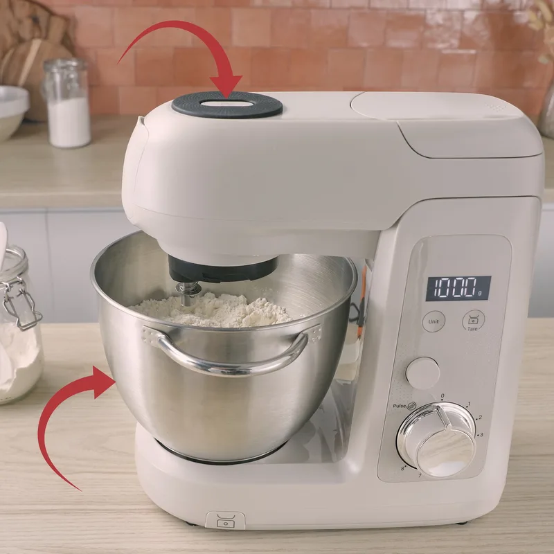 Bake Partner + Keukenmachine, 1100 W, Kom 4,6 L, Ingebouwde Weegschaal, BAKEGOOD Set, QA540BF1 by Moulinex in Grey – product photo