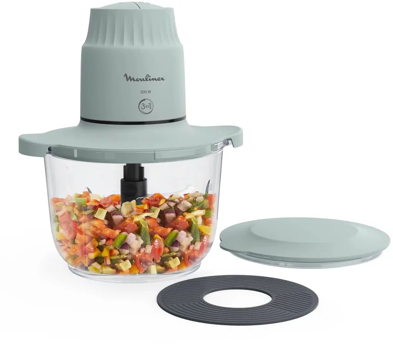 Choppeo DJ603110 elektrische hakmolen 1 l 500 W Transparant by Moulinex in Grey – product photo