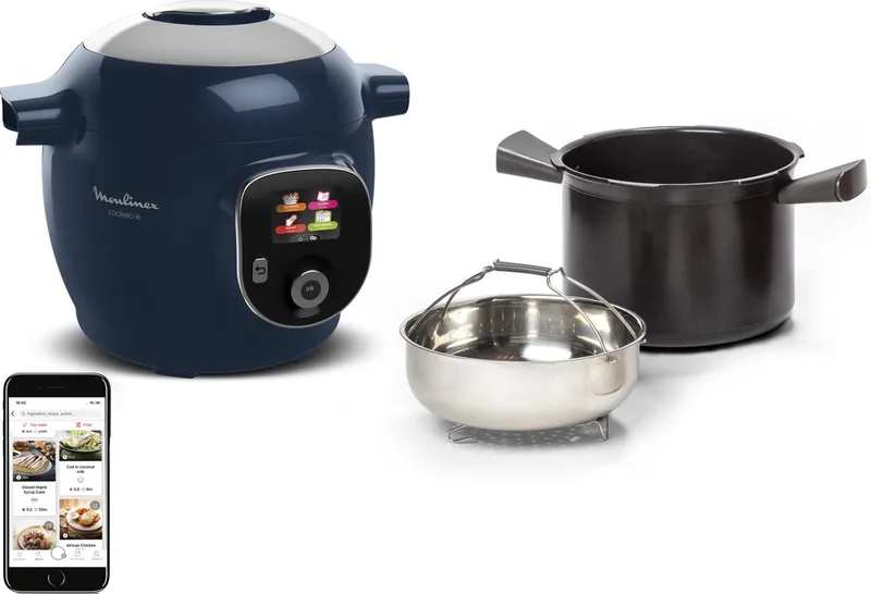 Cookeo+ CE851410 - Intelligente Hogedruk Multicooker - 6 programma's - 6L van Moulinex in Blauw – productfoto