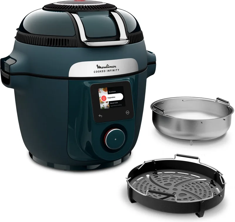 Cookeo Infinity CE97GUF0 – Multicooker - 17-in-1 – Snelkoken & airfryer – 6L – Recepten met MyMoulinex app by Moulinex in Donker Blauw – product photo