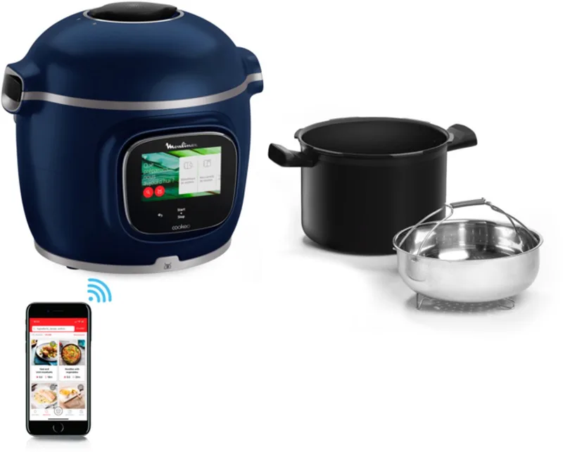Cookeo Touch Pro CE943410 Intelligente hogedruk multicooker - 13 programma's - Oneindig aantal recepten - Geconnecteerd - Ingebouwde keukenweegschaal by Moulinex in Black – product photo