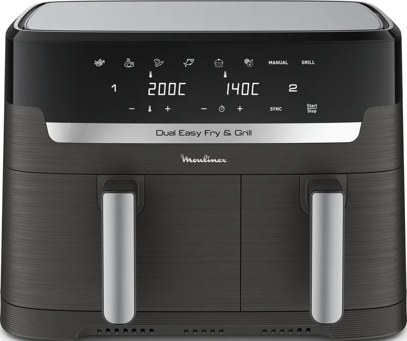 Dual Easy Fry EZ905B20 - Dubbele Airfryer - 8,3L by Moulinex in Dark grey – product photo