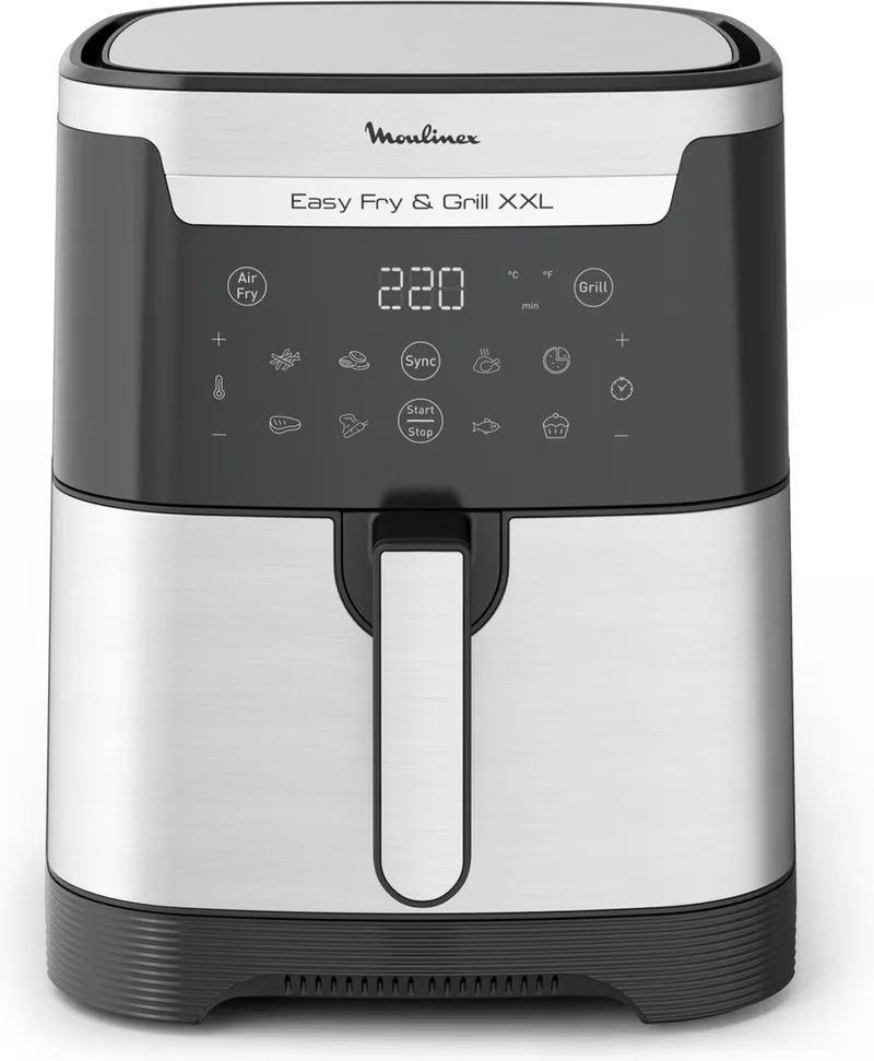 Easy Fry & Grill XXL Enkel Vrijstaand Heteluchtfriteuse Roestvrijstaal fra Moulinex i Sort – produktbillede