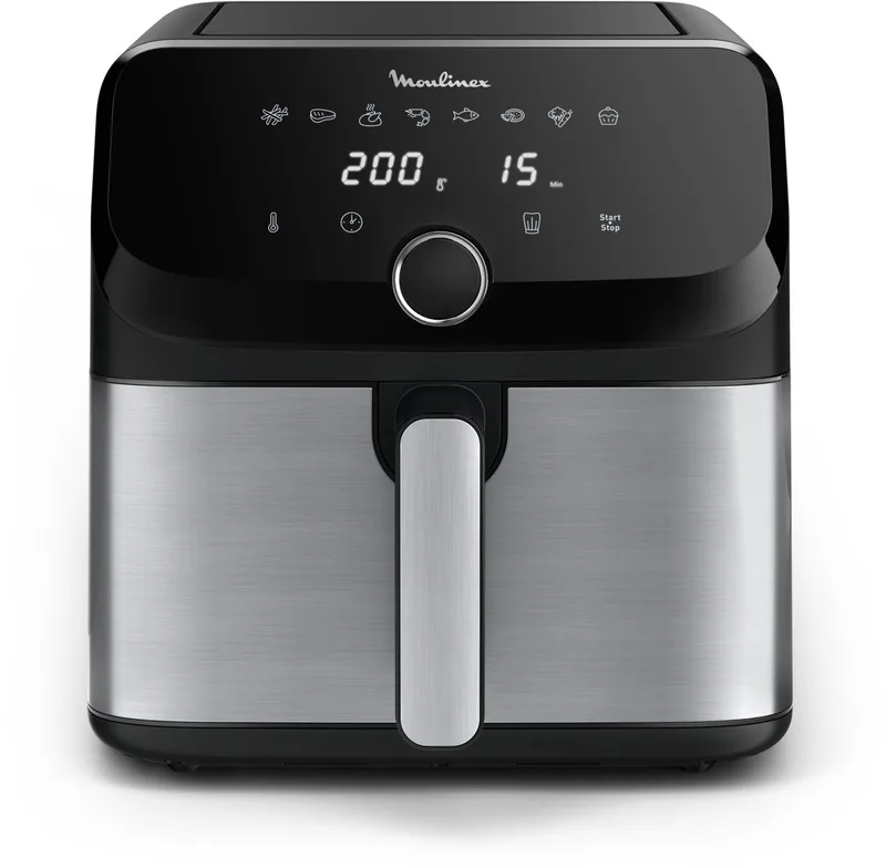Easy Fry Mega EZ855D20 friteuse Enkel 7,5 l Vrijstaand Heteluchtfriteuse Roestvrijstaal von Moulinex in Schwarz – Produktfoto
