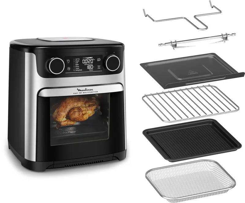 Easy Fry Multifunction AL556DF0 friteuse Enkel 15 l Vrijstaand Heteluchtfriteuse Roestvrijstaal de Moulinex en Noir – photo produit