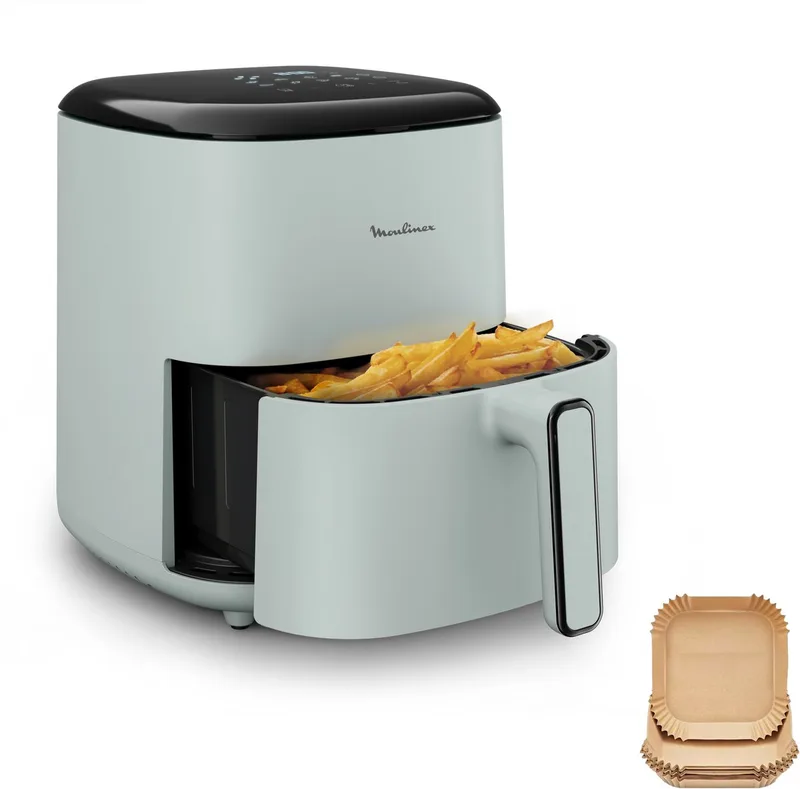 Easy Fry POP EZ2454F0 – Airfryer 5L – Voor 6 personen – 10 automatische programma’s – Energiezuinig – Hetelucht friteuse från Moulinex i Eucalyptus – produktbild