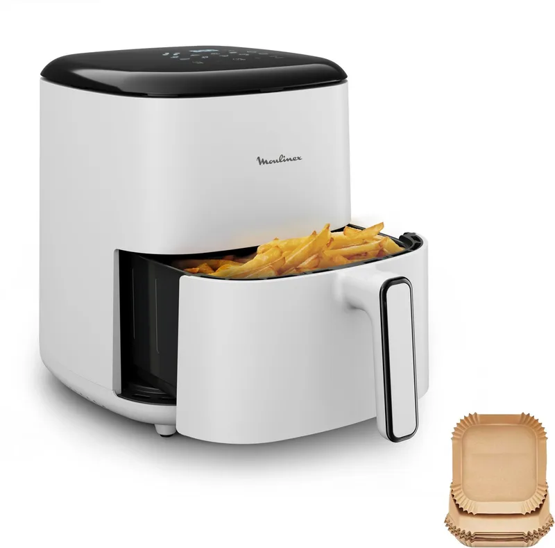 Easy Fry POP EZ245GF0 – Airfryer 5L – Voor 6 personen – 10 automatische programma’s – Energiezuinig – Hetelucht friteuse van Moulinex in Lichtgrijs – productfoto