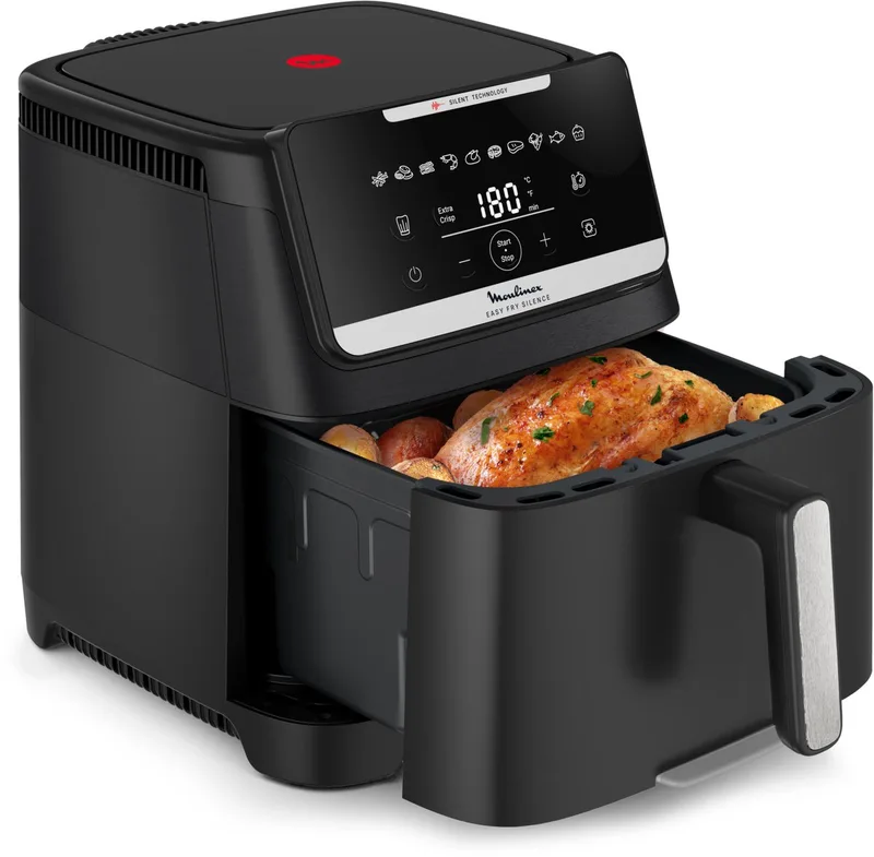 Easy Fry Silence Enkel 7 l Vrijstaand 1800 W Heteluchtfriteuse de Moulinex en Noir – photo produit