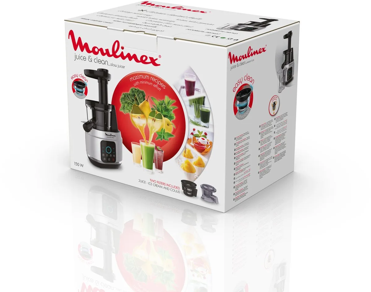 Juice & Clean ZU420E - Slowjuicer - 150 W - Aluminium van Moulinex in Zwart – productfoto