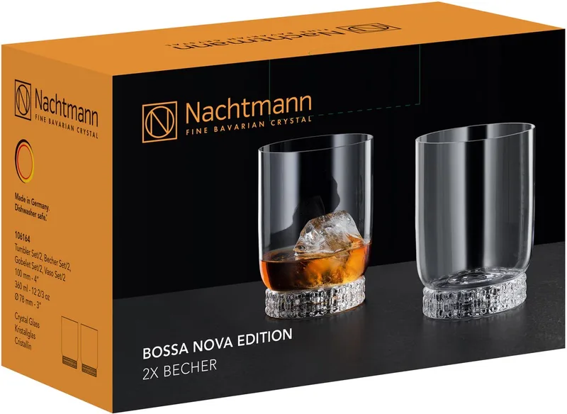 Bossa Nova Edition bekers, set van 2, waterglas, drinkglas, kristalglas, 360 ml, 106164 by Nachtmann in Transparent – product photo