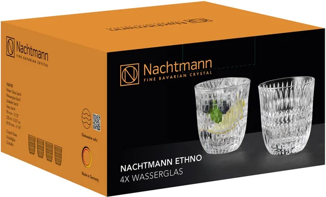 Ethno waterglas, set van 4, drinkglas, beker, kristalglas, 235 ml, 106705