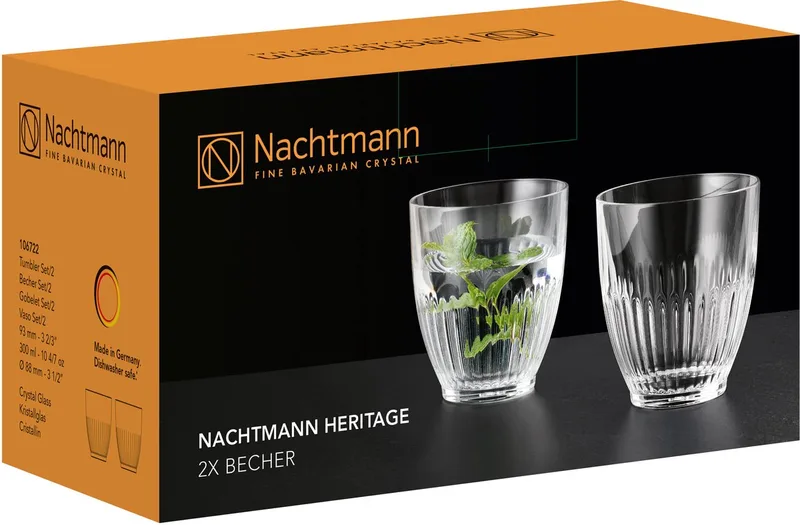 Heritage bekers, set van 2, waterglas, drinkglas, kristalglas, 300 ml, 106722 de Nachtmann en Transparent – photo produit