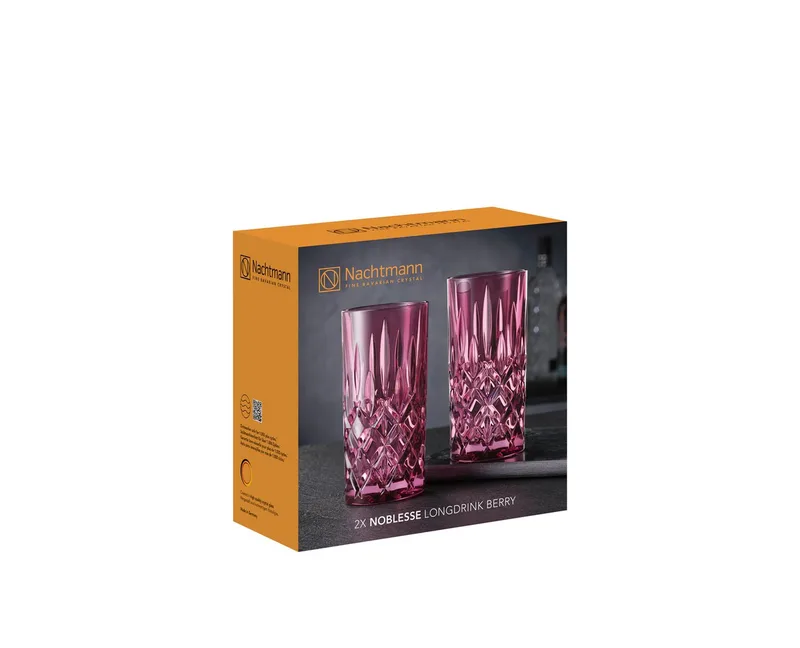 Noblesse Longdrinkglazen 39,5 cl / 395 ml | Set van 2 Stuks | Geschikt voor Cocktails en Frisdrank | Kristal | Vaatwasserbestendig fra Nachtmann i Lilla – produktbillede 3 af 3