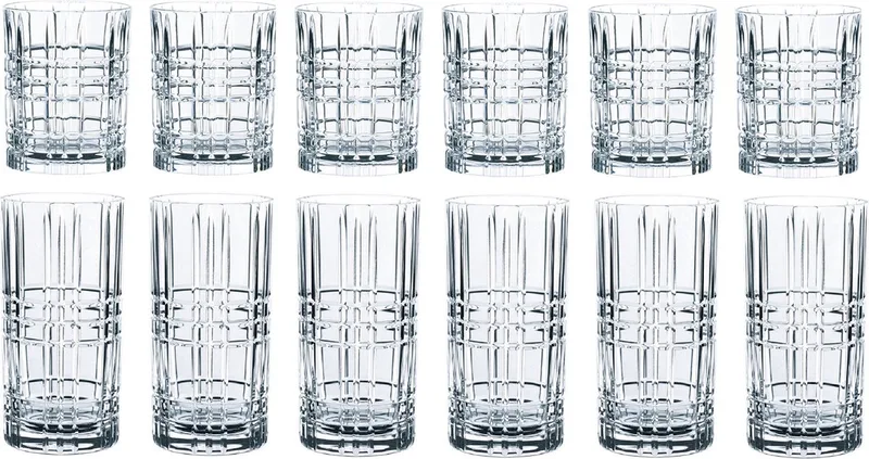 Square Whiskey- en Longdrinkglazen - Set 12-delig - Whiskey - Longdrink by Nachtmann in Transparent – product photo 1 of 5