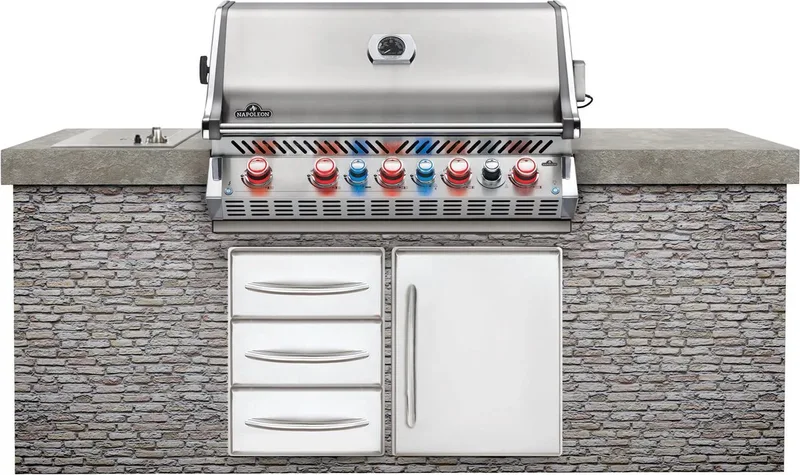 Prestige Pro 665 RVS inbouw incl. draaispit barbecue Napoleon Grills by Napoleon in Grey – product photo
