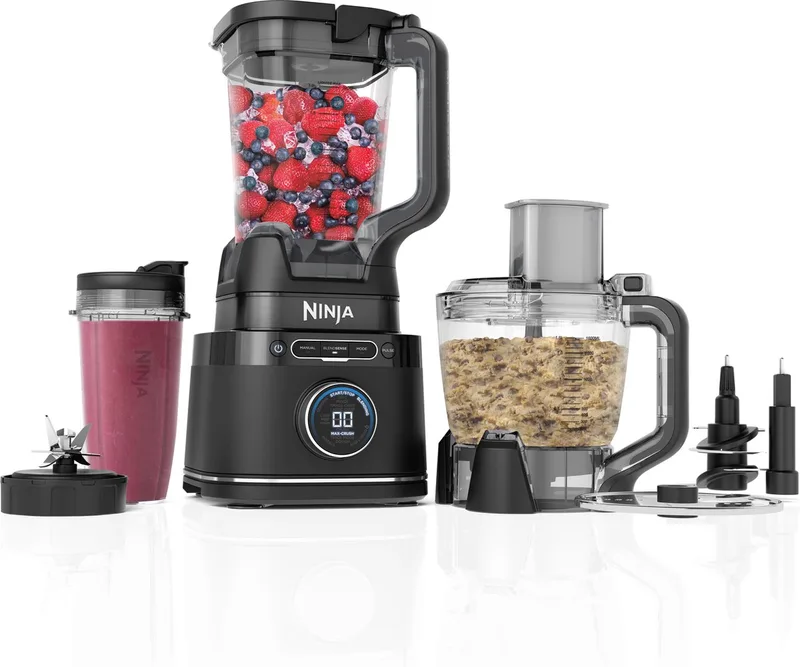 Detect 3-in-1 Foodprocessor, Blender en Smoothie Maker - BlendSense Technologie - 2024 Model - IJscrusher - 1200 Watt - TB401EU van Ninja in Zwart – productfoto
