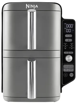 Double Stack Airfryer XXL - 9.5 Liter - Dubbele Gestapelde Lades - 6 Programma's - Inclusief Kookrekjes - SL400EU de Ninja en Gris – photo produit 3 sur 3