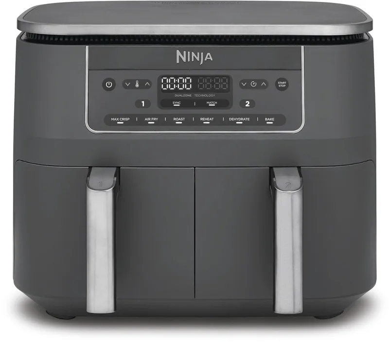 Dubbele Airfryer XXL - 7.6 L - Nieuw 2026 Model - 40 tot 240 Graden - 2470 W Vermogen - Dual Zone Technologie - DZ300EU by Ninja in Grey – product photo