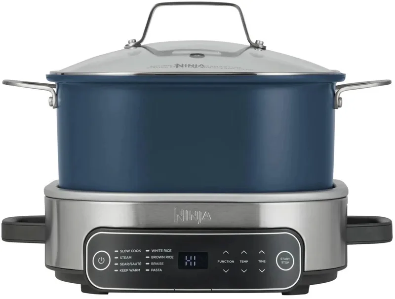 Foodi PossibleCooker 8-in-1 Slowcooker en Rijstkoker - 6 Liter - Warmhoudfunctie - Ovenbestendige Pan - MC1101EU de Ninja en Bleu – photo produit
