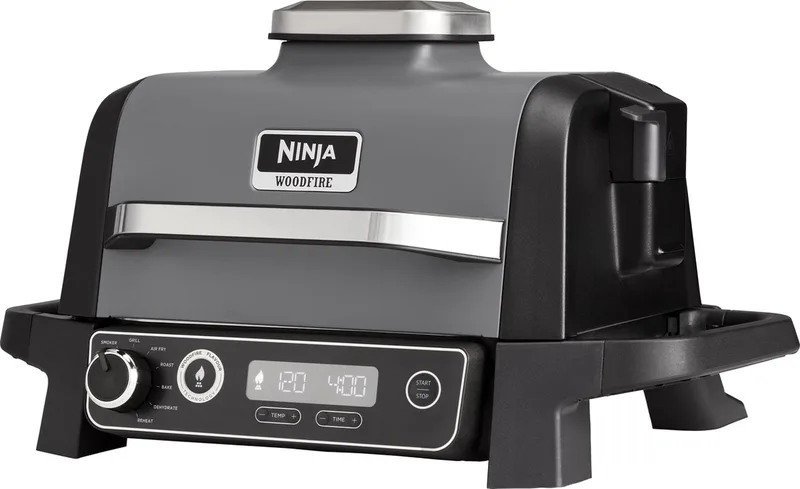 Woodfire - 7-in-1 Elektrische BBQ Grill, Smoker & Airfryer - Tafelmodel Barbecue - Geschikt voor Balkon - OG701EU de Ninja en Noir – photo produit
