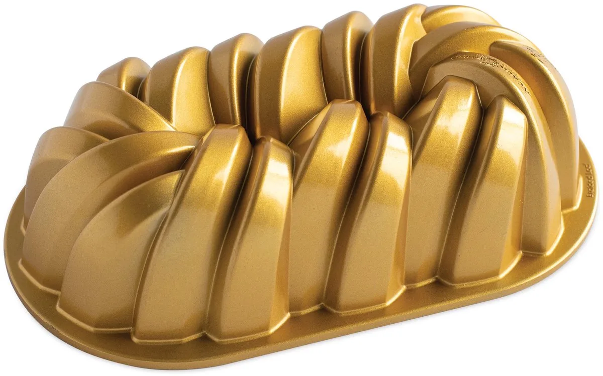 Bakvorm "75th Anniversary Braided Loaf Pan" de Nordic Ware en Or – photo produit