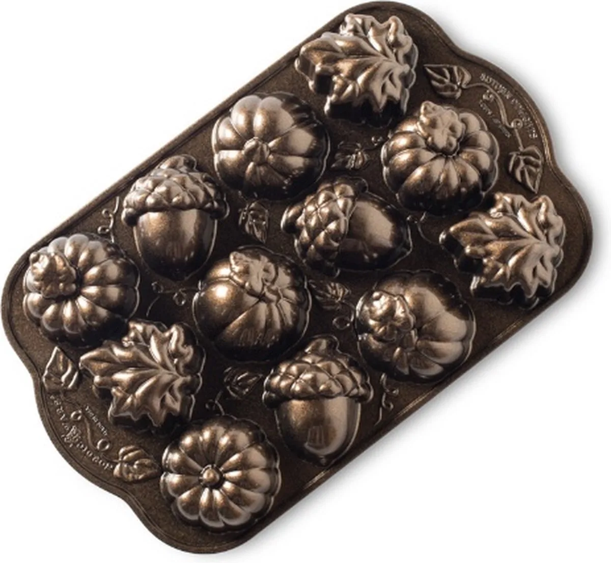 Bakvorm "Autumn Delight Cakelet Pan" de Nordic Ware en Bronze – photo produit