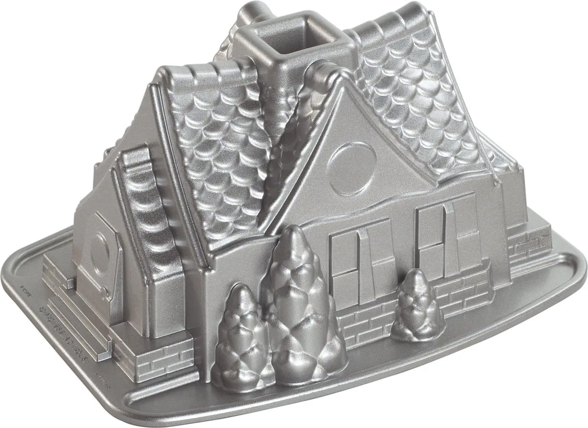 Bakvorm "Gingerbread House pan" by Nordic Ware in Silver – product photo