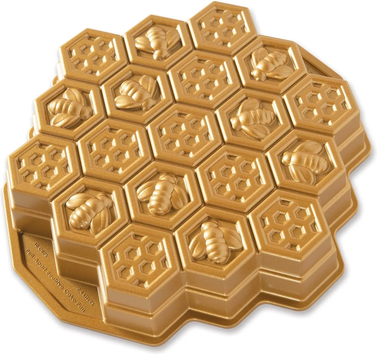 Bakvorm "Honeycomb" by Nordic Ware in Gold – product photo