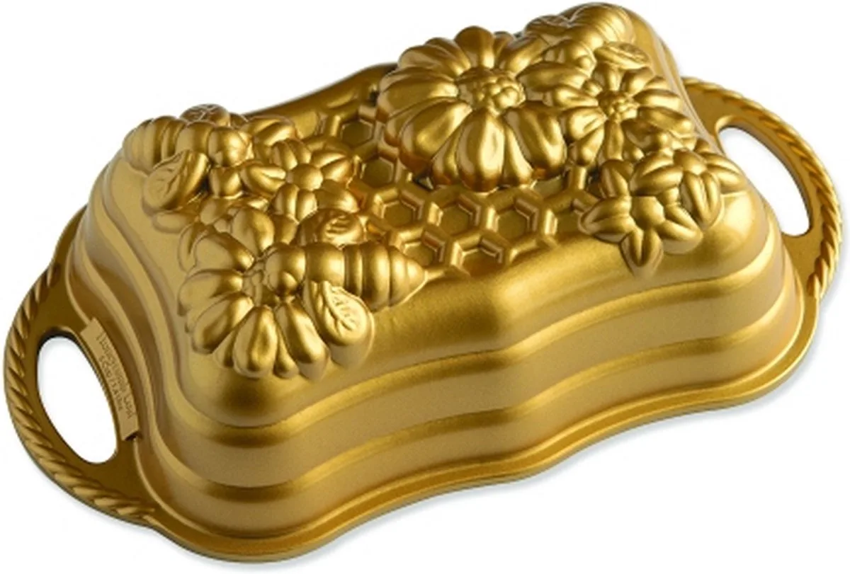 Bakvorm "Honeycomb Loaf Pan" från Nordic Ware i Guld – produktbild