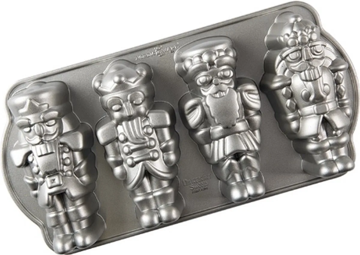 Bakvorm "Nutcracker Sweets Cakelet Pan" by Nordic Ware in Silver – product photo