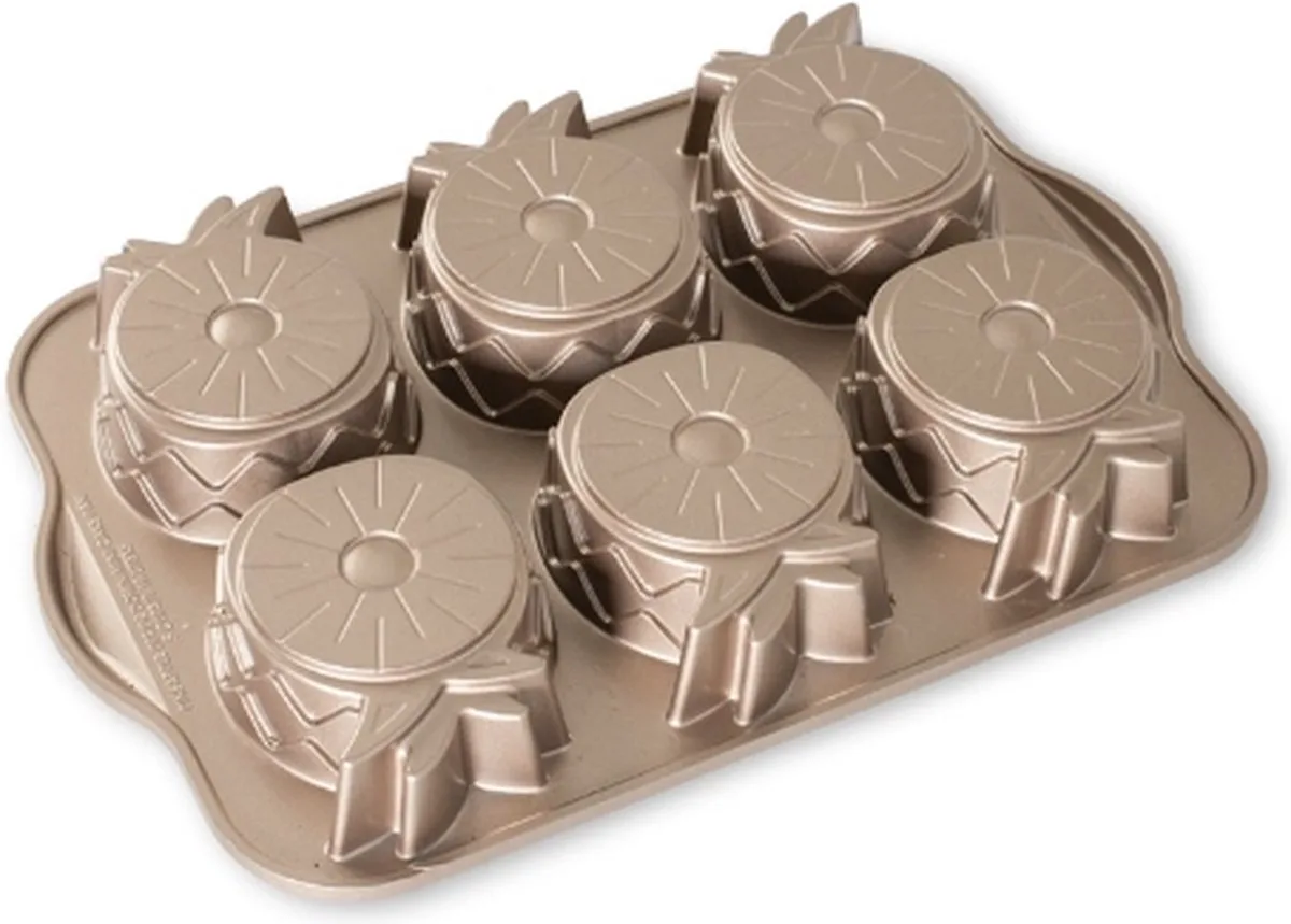 Bakvorm "Pineapple Upside Down Cakelet Pan" by Nordic Ware in Bronze – product photo