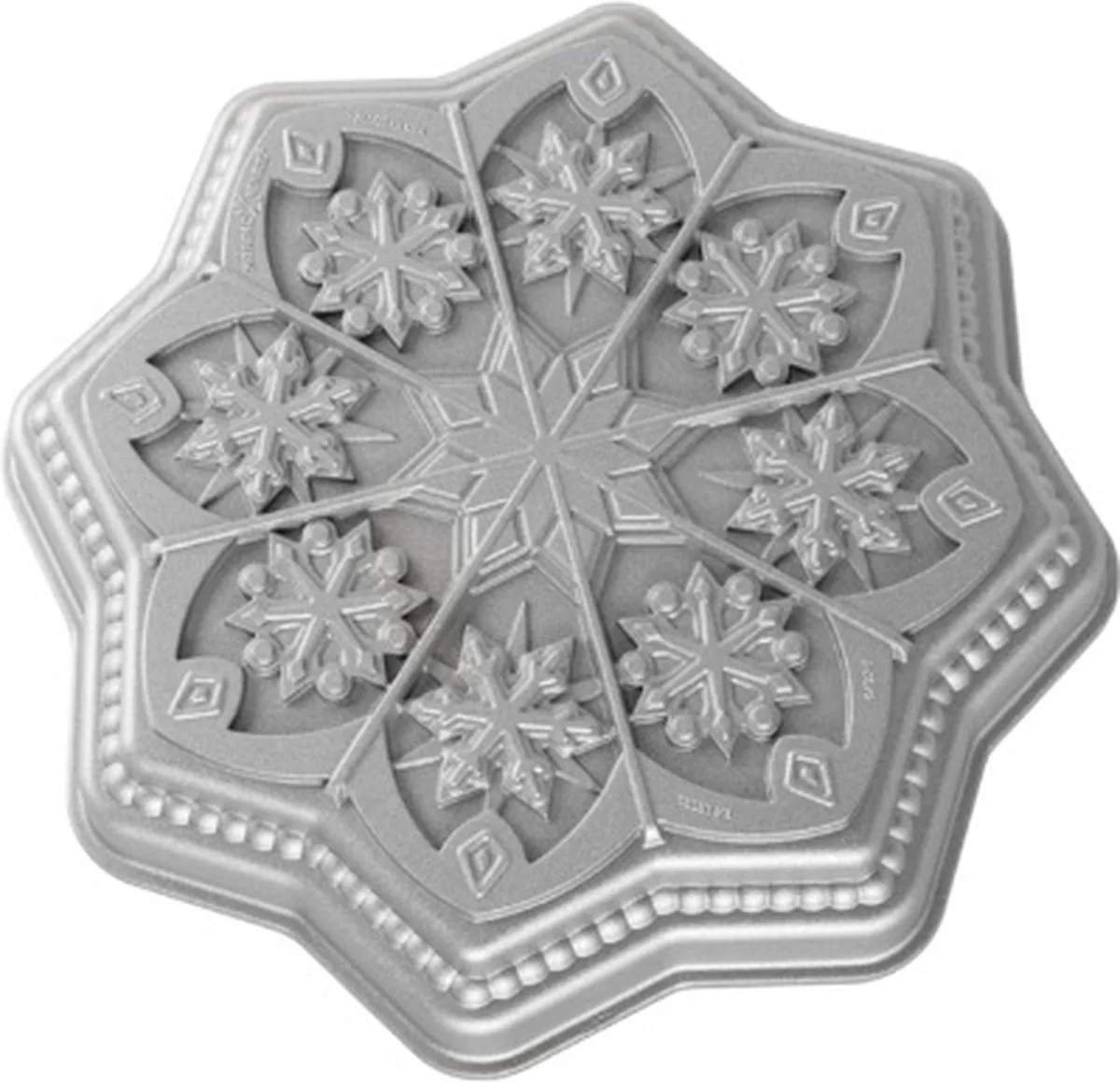 Bakvorm "Sweet Snowflakes Shortbread Pan" by Nordic Ware in Silver – product photo