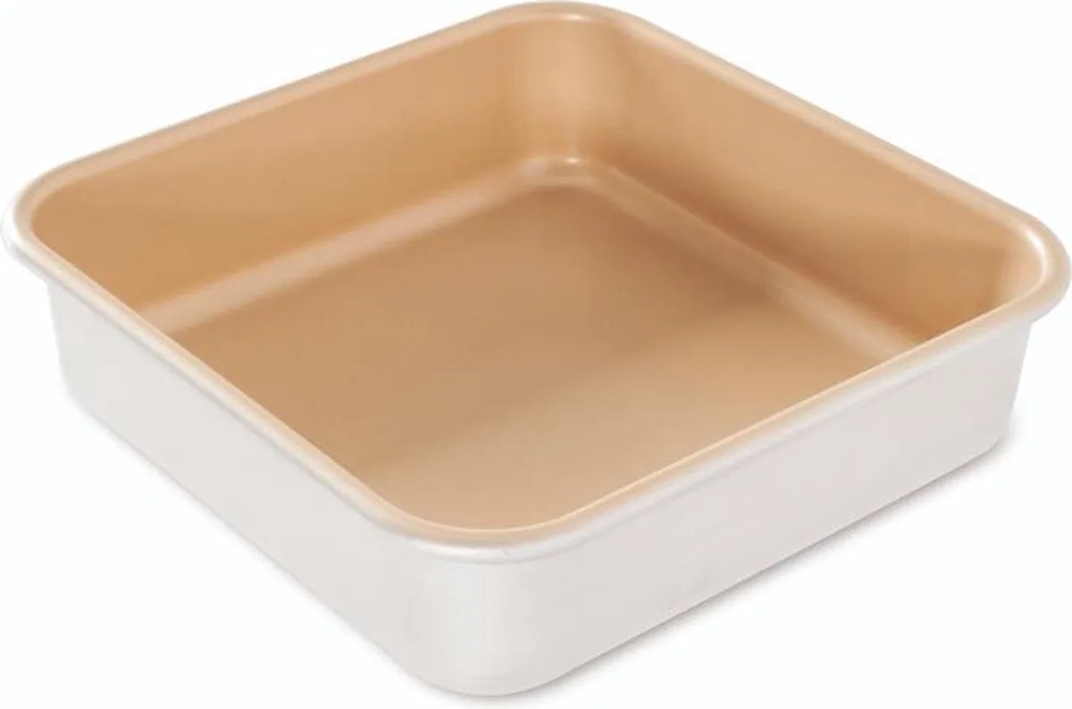Bakvorm, Vierkant, Non Stick, 23 cm, Aluminium van Nordic Ware in Goud – productfoto