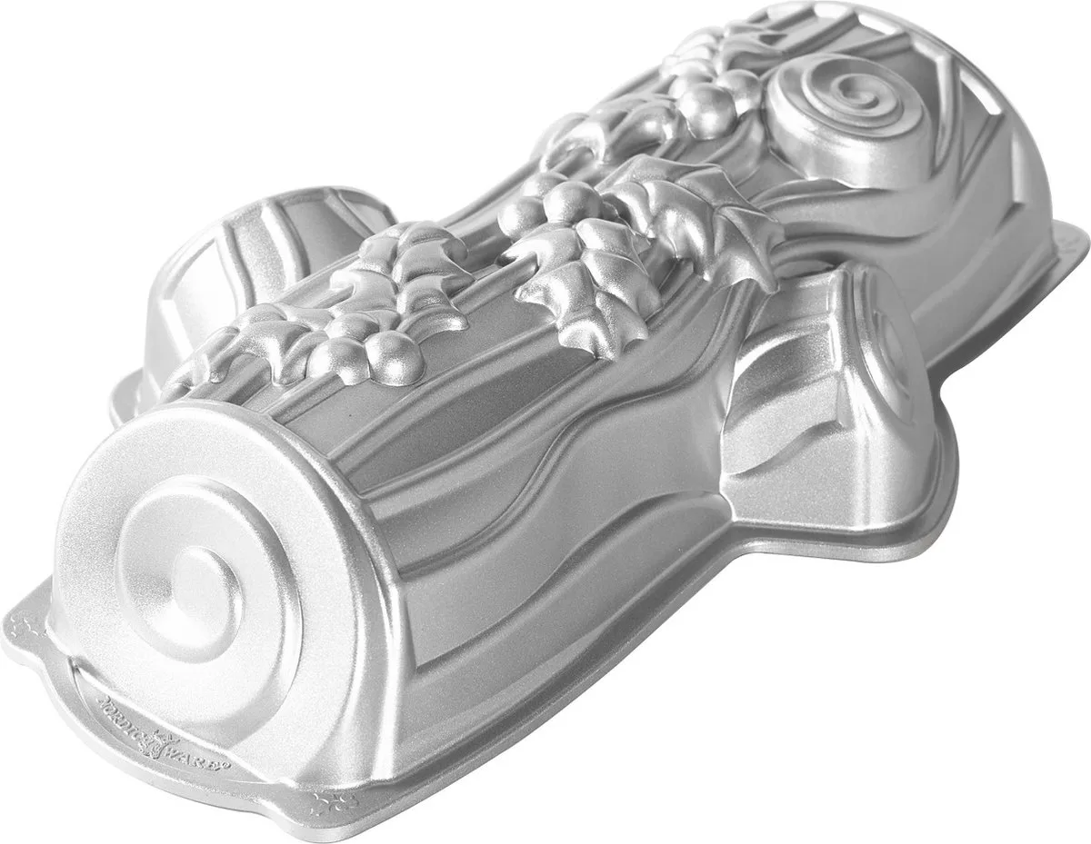 Bakvorm "Yule Log Bundt Pan" van Nordic Ware in Zilver – productfoto