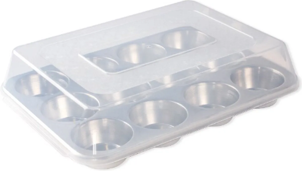 Muffinvorm met Deksel, 12 Cups, Aluminium de Nordic Ware en Argent – photo produit