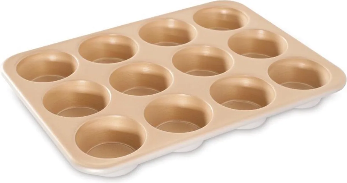Muffinvorm, Non Stick, 12 Cups, Aluminium van Nordic Ware in Goud – productfoto
