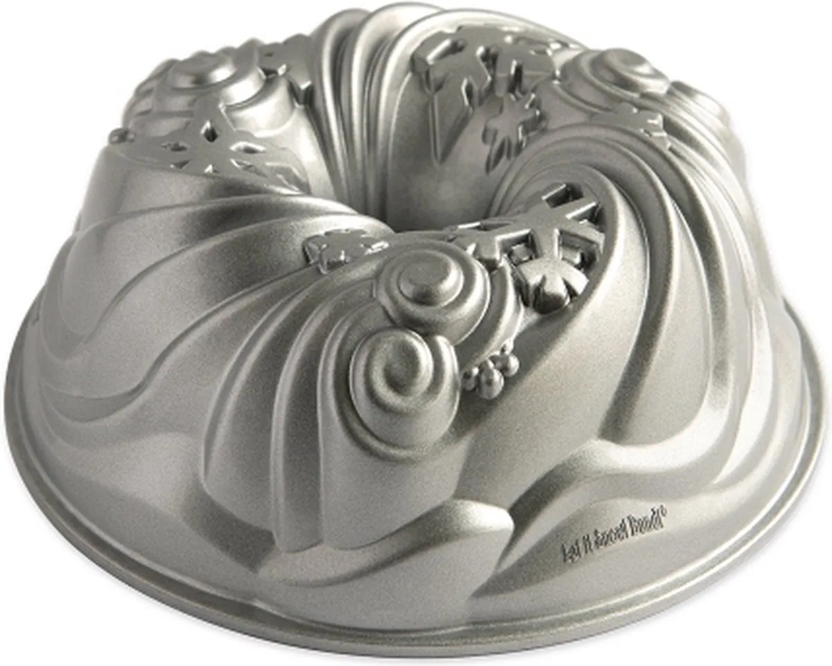 Tulband Bakvorm "Let It Snow Bundt Pan" de Nordic Ware en Argent – photo produit