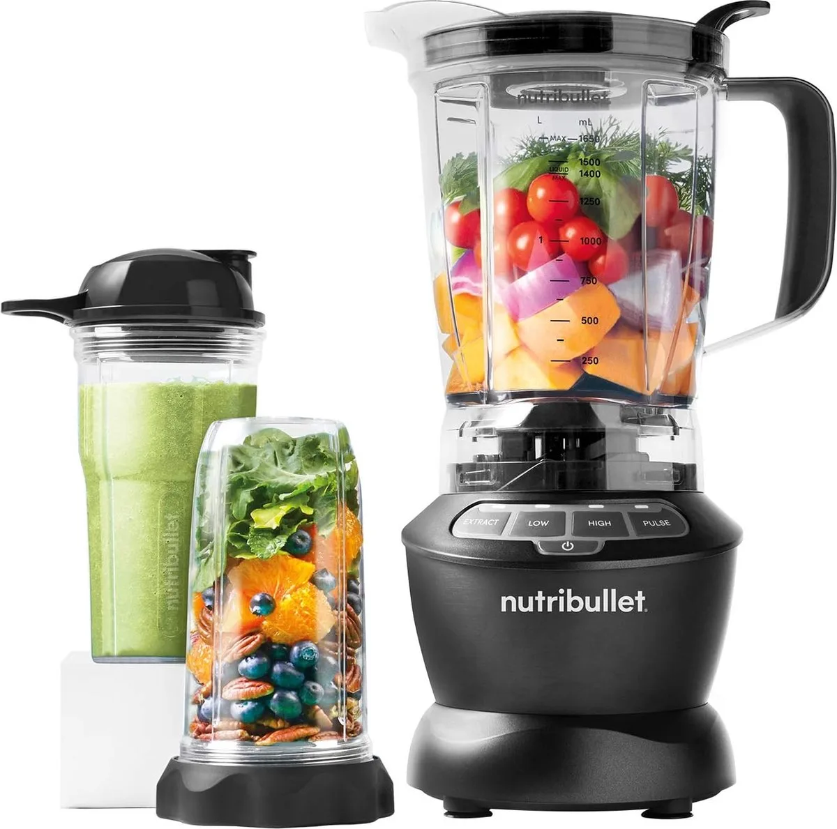 Blender - 1.200 Watt - 1,6 Liter - BPA-vrije Kan - 2 Snelheden - Puls- en Extractfunctie van NutriBullet in Zwart – productfoto
