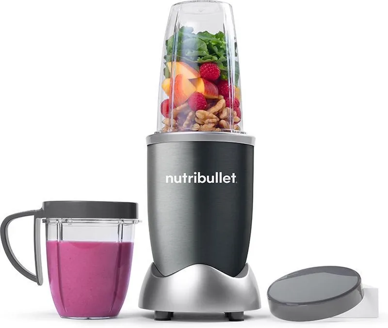 Original Blender - Smoothie Maker - incl. 2 drinkbekers - Vershouddeksel - BPA-vrije mengbekers- 600 Watt - Blender by NutriBullet in Grey – product photo
