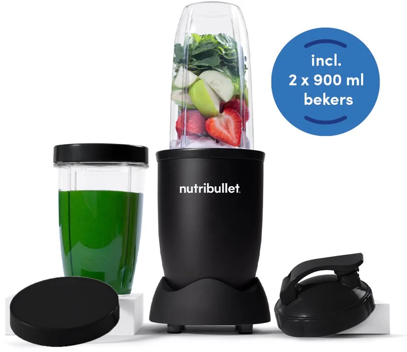 Pro Exclusive Blender - 900 Watt - Smoothie Maker - 2x 900 ml To Go Drinkbekers von NutriBullet in Schwarz – Produktfoto
