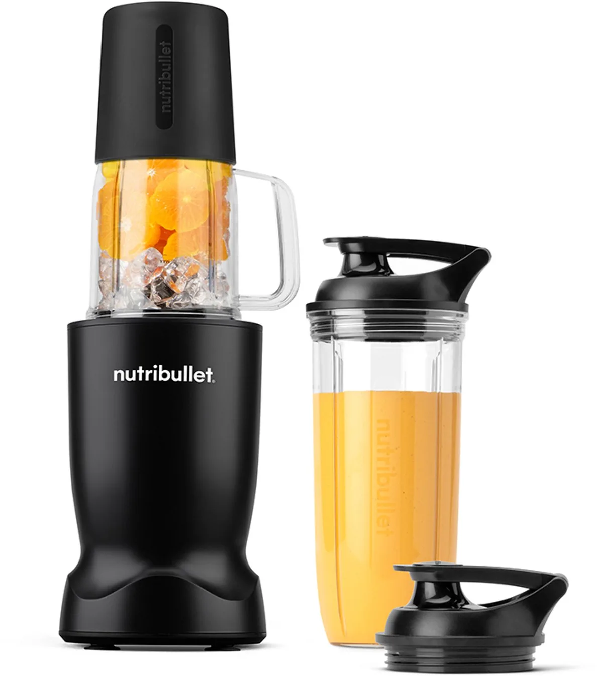 Turbo - Blender - Smoothie Maker - 1000 Watt - 7-delige Set - 900 ml & 700 ml Drinkbeker - 2 To-Go Deksels de NutriBullet en Noir – photo produit