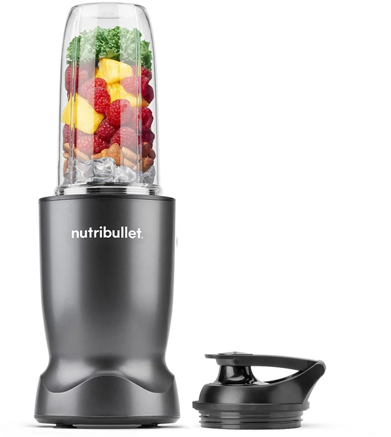 Turbo - Blender - Smoothie Maker - Powerblender - Krachtige 1000 Watt Motor - Incl. To Go Deksel en 700 ml Drinkbeker by NutriBullet in Grey – product photo