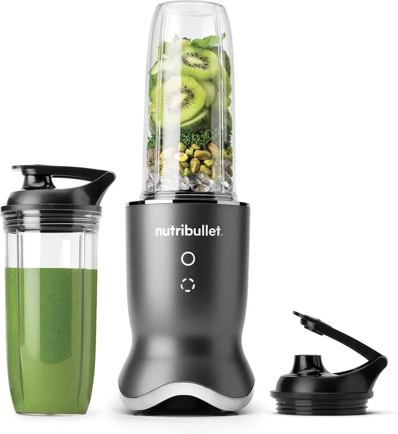 Ultra - Krachtige Blender - Incl. 2 To Go Bekers - 1200 Watt - Verlichte Touch Knoppen - Pulse Functie - Grijs från NutriBullet i Gunmetal – produktbild