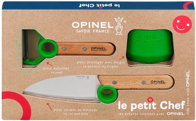 Le Petit Chef Kinderkeukensetje - 3-delig - Koksmes, Vingerbeschermer en Dunschiller