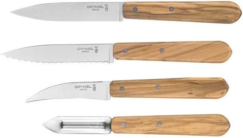 Les Essentiels messenset 4-delig olijfhout by Opinel in Rvs, Hout – product photo
